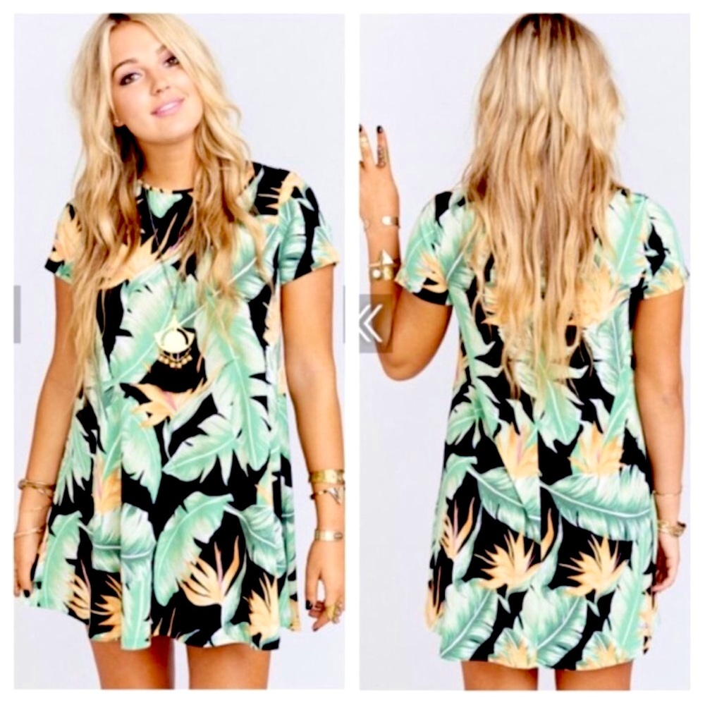 Show Me Your Mumu Womens Size M Palm Leaf Night In Paradise Em Mini Dress